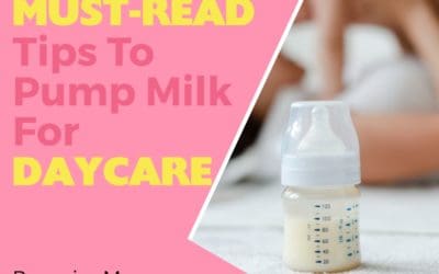 baby bottle of milk with woman and baby in background