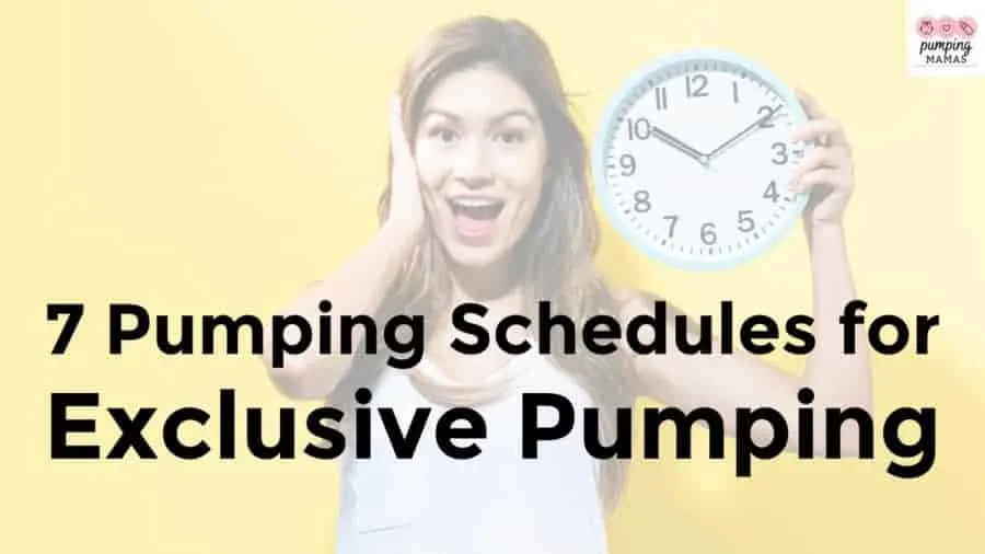 exclusive pumping schedules. image of woman with clock and yellow background