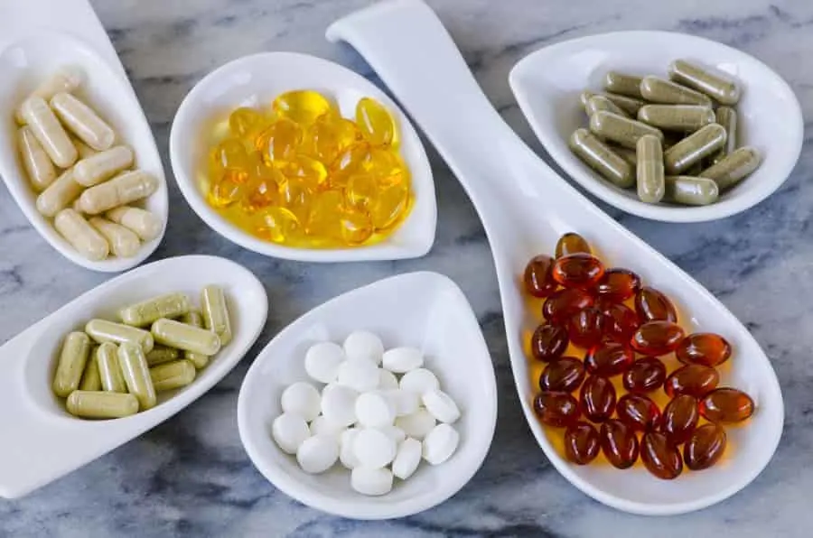 variety of nutritional supplements on table